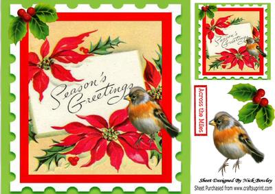 Pretty Poinsettias with Robin & Holly 8x8