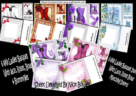 Bumper Pack of Ladies 8x8 Basques Card/inserts Kit