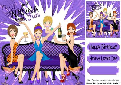 Girls Having a Fun Night with Cocktails 8x8