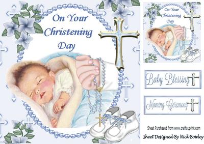 On Your Christening Day Sweet Baby Boy 8x8