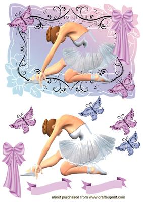 Beautiful Dancing Ballerina,with Butterflies