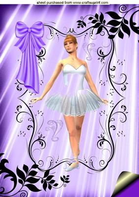 Beautiful Dancing Ballerina A4 Topper