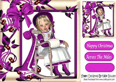 Little Girl in a Rocking Chair with Pink Winter Coat on 8x8