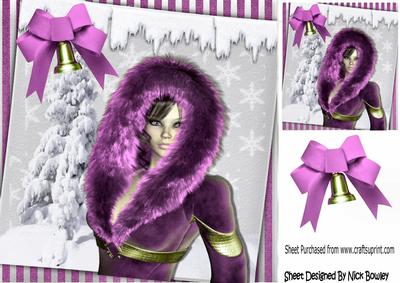 Pretty in Pink Fur All Wrapped Up for Winter 8x8