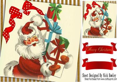 Santa Carrying Lots Presents 8x8