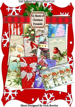Mixture( 2) of Christmas Pyramids, 12 Sheets Bumper Kit