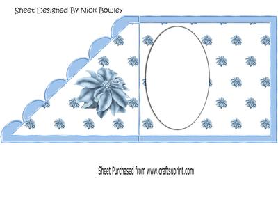Pretty White Dove with Blue Poinsettias Over the Edge Insert