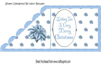 Pretty White Dove with Blue Poinsettias Over the Edge Verse
