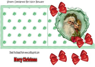 Vintage Santa with Girl Over the Edge Card