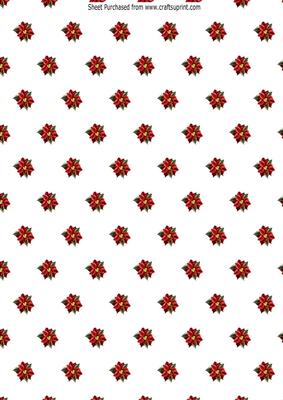 Pretty Red Poinsettias Backing Paper