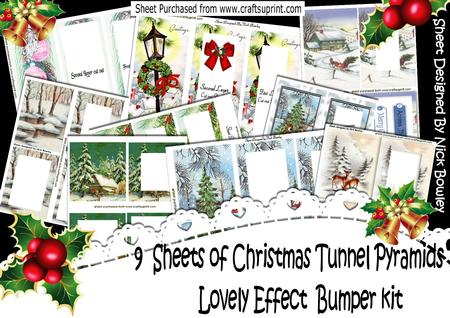 9 Sheets of Christmas Tunnel Pyramids, Bumper Kit