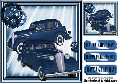 1936 Blue Sedan Vintage Cars 8x8