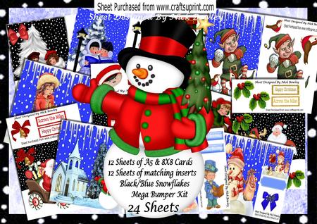 Black/blue Snowflakes 8x8 & A5 , Mega Bumper Kit