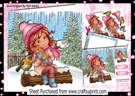 Having Cuddles with My Kitty in the Snow 8x8 Mini Kit