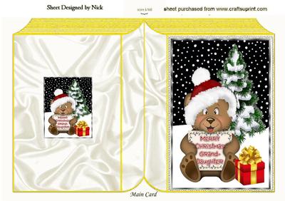 Cute Teddy in Santa Hat for Grand-daughter Folded Book