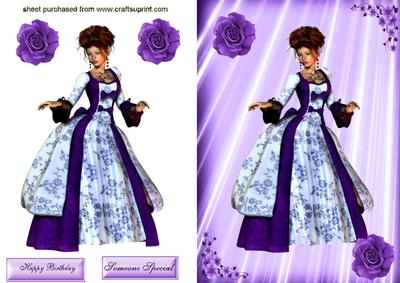 Pretty Lady in Purple Gown