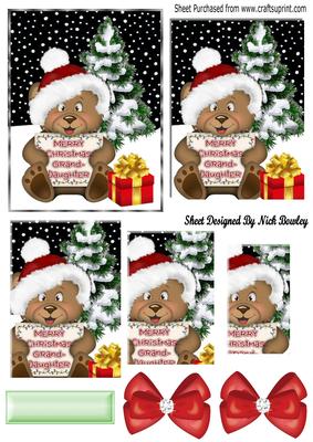 Lovely Santa Teddy in the Snow for Grand-daughter Pyramids