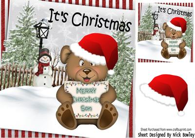 Lovely Santa Teddy for Son! It's Christmas 8x8