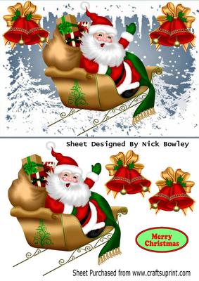 Santa in His Sleigh with Bells Ho! Ho! Ho!