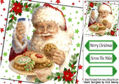 Cheers for the Milk & Cookies Happy Santa 8x8