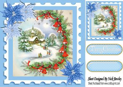 Off to Church in the Snow for a Carol Service 8x8