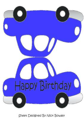 Lovely Blue Cut and Fold Car Card A5