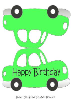 Lovely Green Cut and Fold Car Card A5