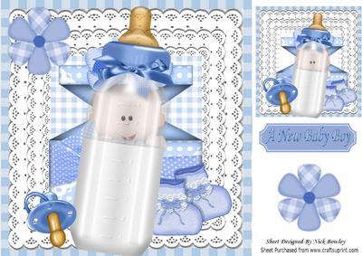 Peek a Boo Baby Boy Looking Through Bottle 8x8