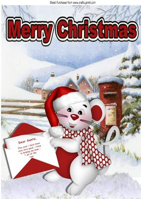 Little Mouse Posting His Letter to Santa A4
