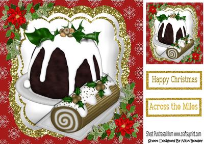 Lovely Christmas Pudding and Chocolate Log 8x8