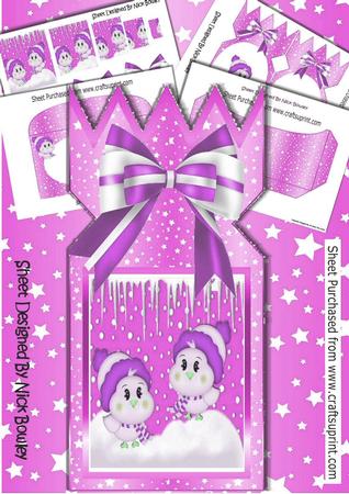 Little Birds in Pink Hats and Scarfs Cracker Card Kit