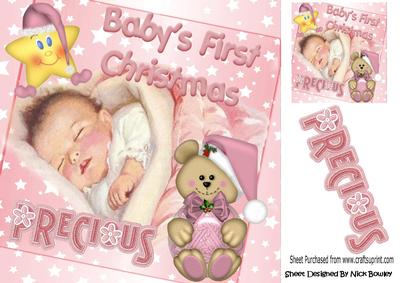 Baby Girls Precious 1st Christmas 8x8