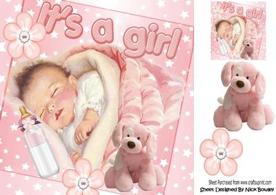 Precious Baby Girl Sleeping 8x8
