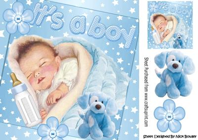 Precious Baby Boy Sleeping 8x8