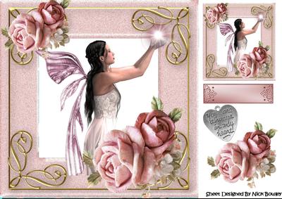 You Are Always in My Heart, Faerie with Pink Roses 8x8