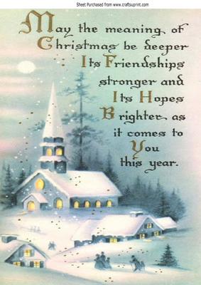 Church in Snow with Verse A4