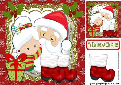 My Darling at Christmas, with Holly and Present 8x8