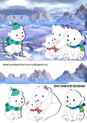 Lovely Polar Bear Family in the Antartic