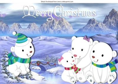 Lovely Polar Bear Family in the Antartic A4