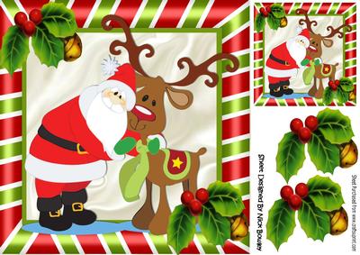 I Love You My Old Faithful Friend, Santa Cuddling Rudey 8x8
