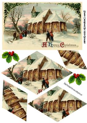 Villagers Off to Church in the Snow Diamond Pyramids