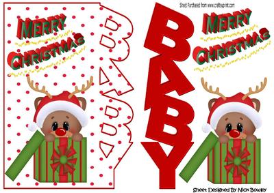 Peek a Boo Reindeer in Box Over the Edge Card