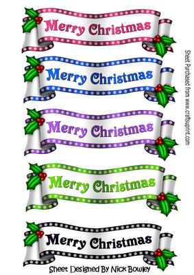 Chistmas Holly and Berries Banners/tags