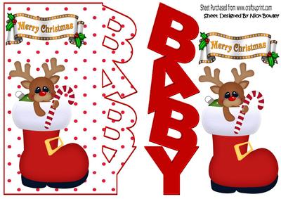 Rudey in Santa Boot Over the Edge for Baby