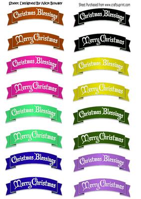 Scroll Tags Merry Christmas! Christmas Blessings