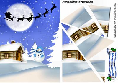 Lovely Snow Cottage with Santa Side Stacker Pyramids