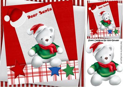 Dear Santa, with Cuddle White Bear 8x8