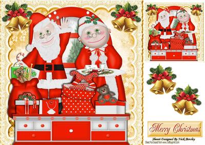 Mr and Mrs Claus Sorting Out the Presents 8x8