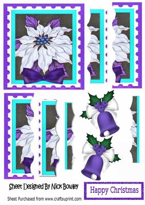 Pretty White and Purple Poinsettia Side Stacker Pyramids