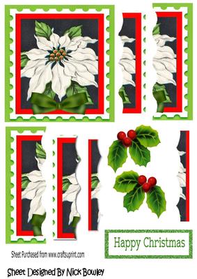 Pretty White and Green Poinsettia Side Stacker Pyramids